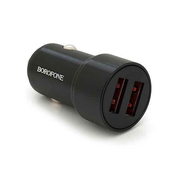 Автомобільний зарядний пристрій BOROFONE BZ19A 2xUSB 5V 2.4A чорний з кабелем Micro 1м 2000000305134YT фото