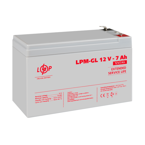 Акумулятор гелевий LPM-GL 12V - 7 Ah 6560LP фото