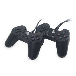 Подвійний ігровий геймпад Gembird JPD-UB2-01, USB інтерфейс, чорний колір 0203027EDG фото