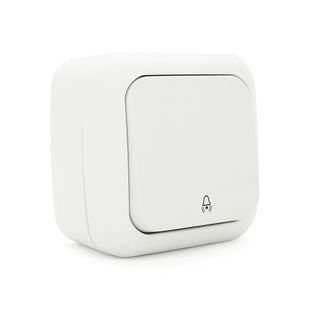 Кнопка звонка ViKO Palmiye наружного монтажа влагозащищенная IP54 AC 110-250V 10A белая 2880000429111YT фото