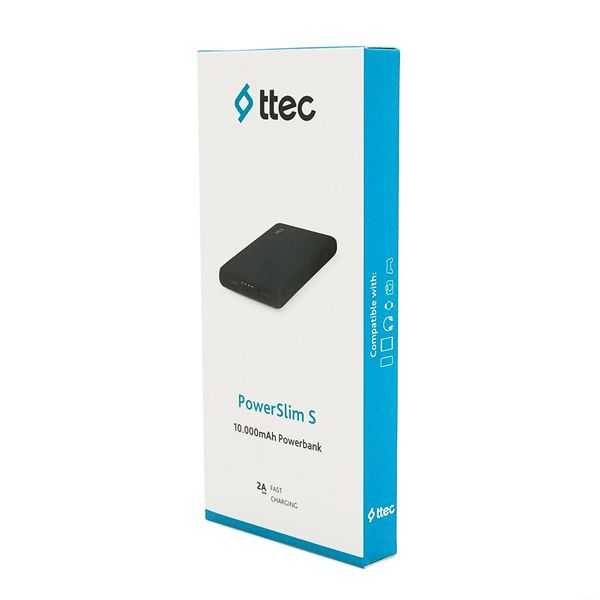 PowerbankTtec 10000mAh, Led, Output: 2*USB, 20W, Black, Q36 04BF68F18A98 фото