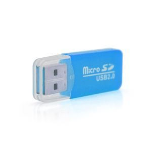 Кардридер MERLION CRD-1BL TF/Micro SD USB2.0 Blue OEM Q1500 2000000010199YT фото