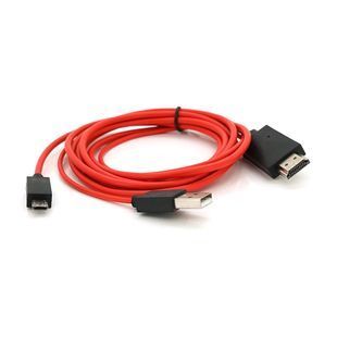 Конвертер MHL microUSB (тато) + USB (тато) =gt; HDMI(тато) 2.0м Black 1080p BOX 2000000023274YT фото