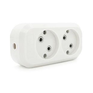 Блок розеток для удлинителя 220V MERLION MBR-2W, 2 гнезда без заземления Q160 2000000029337YT фото