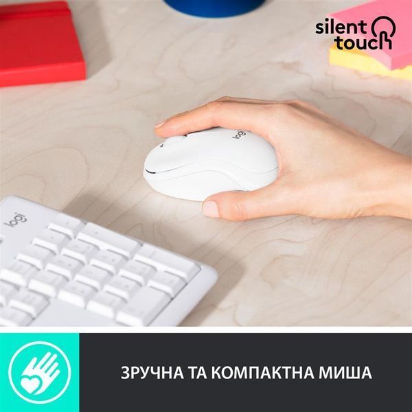 Комплект (клавиатура, мышь) беспроводной Logitech MK295 Combo White (920-009824) 436066DCL фото