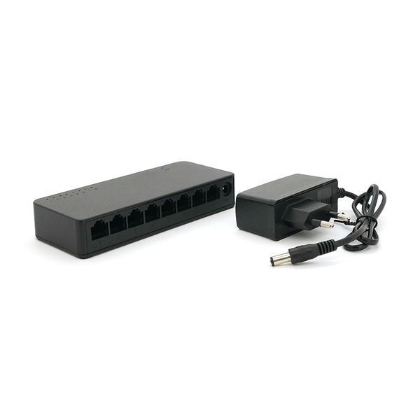Коммутатор Merlion MG1008 8 портов Ethernet 10/100/1000 Мбит/сек. пластик DC 5V. Блок питания в комплекте 2000000272436YT фото
