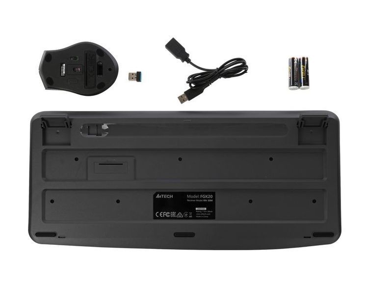 Комплект беспроводной, клавиатура с мышью A4Tech Fstyler FG2500S Plus, цвет темно-серый 1607785EDG фото