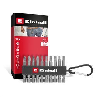 Набір біт Einhell 50 мм, 10 шт та карабін 118623TVOE фото