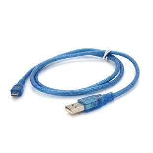 Кабель USB 2.0 (AM/Micro 5 pin) 1м прозорий синій Пакет Q250 2000000054957YT фото
