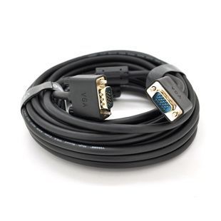 Кабель VEGGIEG VG-10 VGA 3+6 10m male to male (папа-папа) OD-6.5mm 2 ферити круглий Black конектор Gold Box 2000000196961YT фото