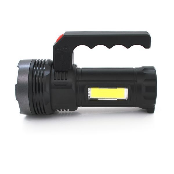Ліхтар пошуковий USHL-828 1LED T6+COB 3W 3+1 режими 1200mah Black IP40 USB кабель+Solar 150х60х90мм BOX 2000000289519YT фото