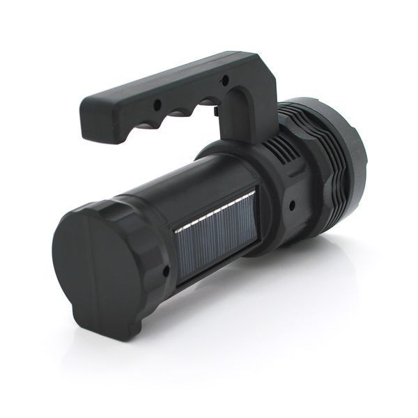 Ліхтар пошуковий USHL-828 1LED T6+COB 3W 3+1 режими 1200mah Black IP40 USB кабель+Solar 150х60х90мм BOX 2000000289519YT фото