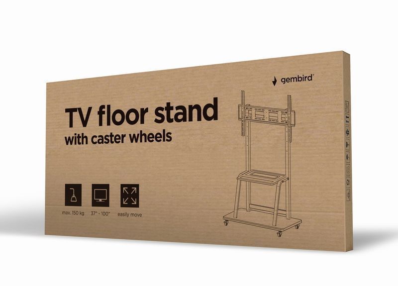 Підлогова тумба під телевізор з роликами Gembird TVS-100F-01 1607150EDG фото