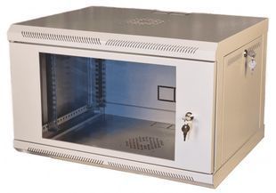 Шафа телекомунікаційна 19" VAGO 6U настінна двері акрил сірий (370х600х450) 2000000288697YT фото