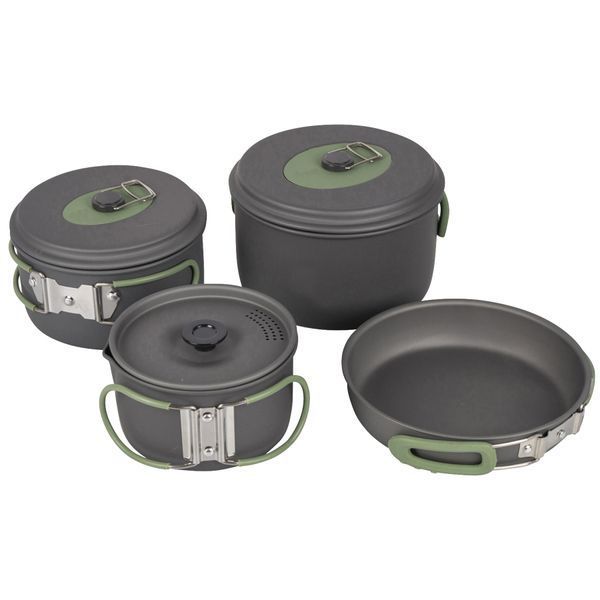 Набір посуду Bo-Camp Explorer 4 Pieces 19 Hard Anodized Grey/Green (2200241) DAS302733DASM фото