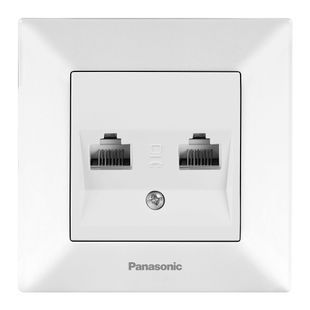 Розетка Panasonic Arkedia Slim компьютерная двойная RJ45 CAT5e, белый 2000000229331YT фото
