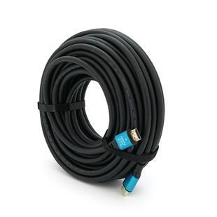 Кабель Merlion HDMI-HDMI 4Kx2K Ultra HD 20.0м v2.0 круглий Чорний конектор Синій Блістерна упаковка Q10 2000000191225YT фото