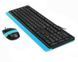 Комплект проводная клавиатура с мышью A4Tech Fstyler F1010, USB, черный+голубой цвет 1604055EDG фото 3