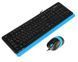 Комплект проводная клавиатура с мышью A4Tech Fstyler F1010, USB, черный+голубой цвет 1604055EDG фото 2