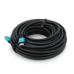 Кабель Merlion HDMI-HDMI 4Kx2K Ultra HD 15.0m v2.0 круглий Black конектор Blue Blister-box Q20 2000000191218YT фото