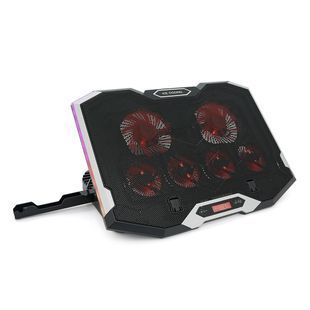 Підставка для ноутбука IceCoorel K9 10-17quot; 2*100mm 1400&plusmn;10% RPM + 4*70mm 2500&plusmn;10%RPM корпус пластик+алюміній 2xUSB2.0 410x296x40mm Red Box Q10 2000000315034YT фото