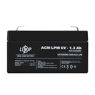 Акумулятор AGM LPM 6V - 1.3 Ah 37F8D33363B6 фото