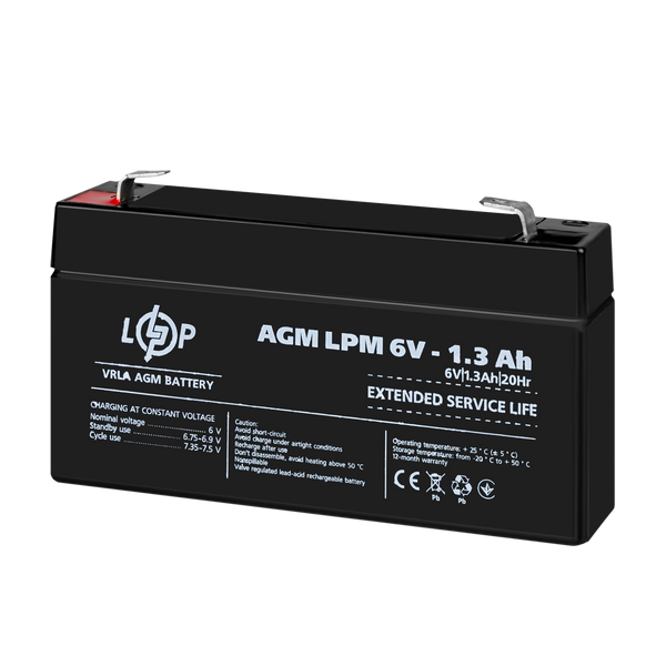 Акумулятор AGM LPM 6V - 1.3 Ah 37F8D33363B6 фото