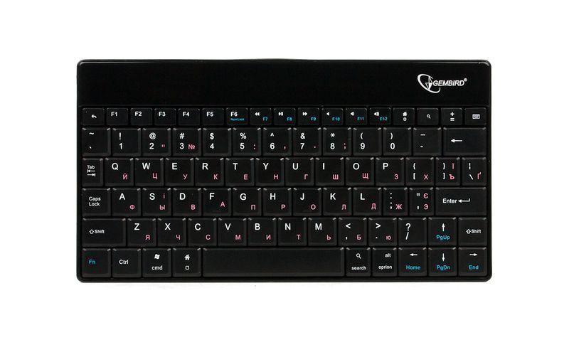 Клавиатура беспроводная Gembird KB-P3-BT-UA, Phoenix серия, тонкая, Bluetooth интерфейс, черный цвет, украинская раскладка 0200108EDG фото