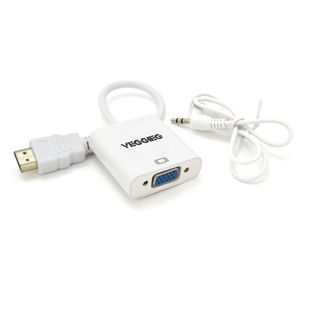 Конвертер VEGGIEG H-V2W HDMI (папа) на VGA(мама) + Audio 25cm White Пакет 2000000196107YT фото