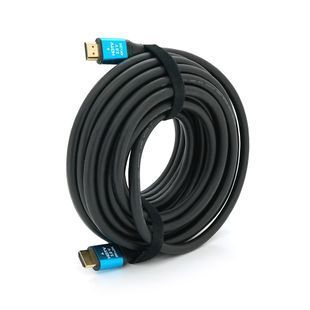 Кабель Merlion HDMI-HDMI 4Kx2K Ultra HD 10.0m v2.0 круглий Black конектор Blue Blister-box Q30 2270121191200YT фото