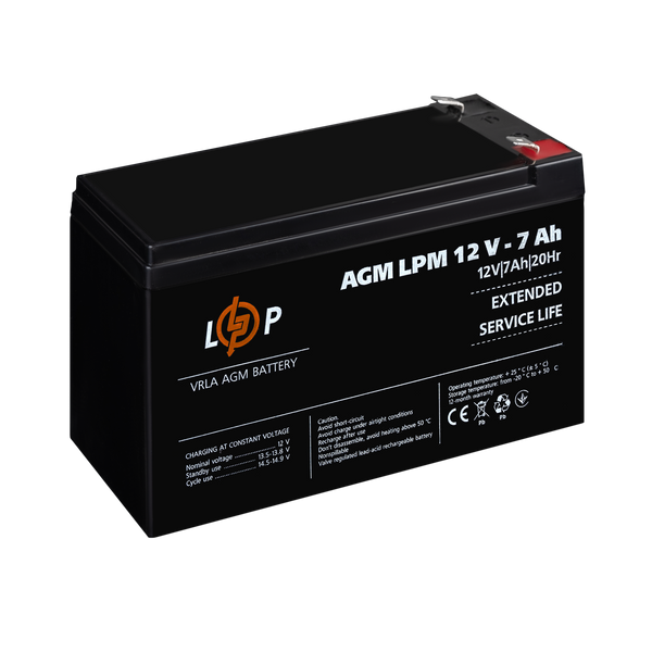 Акумулятор AGM LPM 12V - 7 Ah 52D100C2755A фото