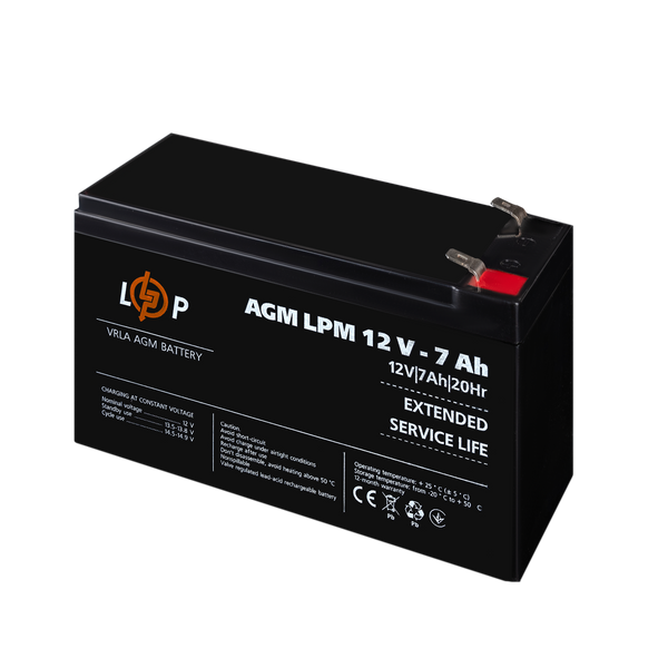 Акумулятор AGM LPM 12V - 7 Ah 52D100C2755A фото