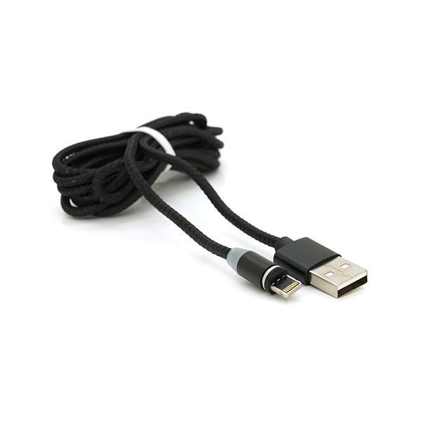 Магнитный кабель PiPo USB 2.0/Lighting, 2m, 2А, тканевая оплетка, бронированный, съемник, Black, BOX 2000000181660YT фото