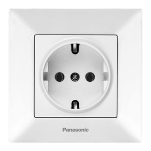 Розетка Panasonic Arkedia Slim с заземлением, быстрый монтаж, белая 2000000229201YT фото