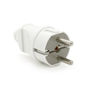 Вилка Євро з заземленням пряма розбірна Premium 16А 220V колір білий Q25 2000000293066YT фото