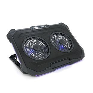 Подставка под ноутбук IceCoorel F8, 10-17", 2*125mm 1200&plusmn;10% RPM, корпус пластик+алюминий, 2xUSB 2.0, 415x293x26.5mm, RGB, Box Q10 2000000315010YT фото