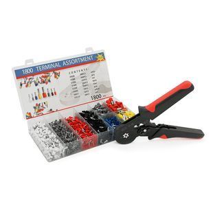 Кримпер HCS8 6-6A для обжима кабельного наконечника, black- red + набор кабельных наконечников (VE0508,VE7508,VE1008,VE1508,VE2508,VE4009,VE6012, VE1) 2000000232652YT фото