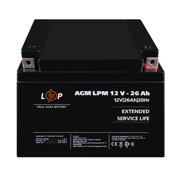 Акумулятор AGM LPM 12V - 26 Ah 9F9B53A69B70 фото