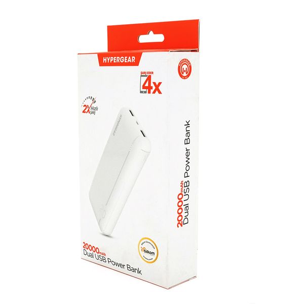 PowerBank Hypergear 20000mAh Fast Charge, 2*USB, White, Q24 1309DCAAF8F6 фото