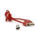 Магнитный кабель PiPo USB 2.0/Micro, 1m, 2А, тканевая оплетка, бронированный, съемник, Red, BOX 2000000181646YT фото 1