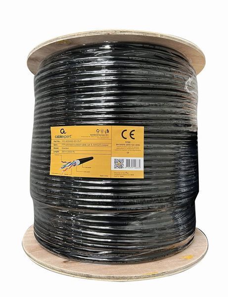 Кабель витая пара Cablexpert FPC-6004GE-SO-OUT, CAT6, одножильный, медь (AWG23), экранированный, 305 м 1606203EDG фото