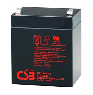 Аккумуляторная батарея CSB GP1245F2, 12V 4.5Ah (90 х70х100 (105)), 1.57 kg Q10 2FC0248A2F74 фото