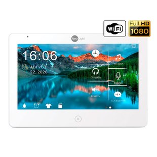 10ти дюймовий Full HD сенсорний відеодомофон з WiFi\LAN та можливістю перегляду архіву з телефону NeoLight MEZZO HD WF білий 552294E1164B фото