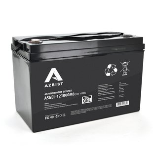 Акумулятор AZBIST Super GEL ASGEL-121000M8, Black Case, 12V 100.0Ah ( 329 x 172 x 215 ) Q1/36 8A484B28F13F фото