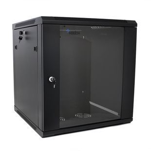 Шафа Merlion 12U 600*600*634 (Ш*Г*В) мм загартоване скло чорний сталь 1,2мм з замком (в розібраному вигляді) 2000000235301YT фото