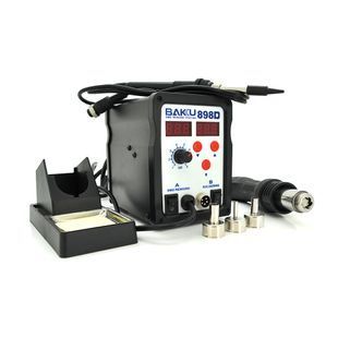 Паяльная станция BAKKU BK-898D цифровая индикация,паяльник + фен (260*170*157) 2,28 кг 2000000112602YT фото