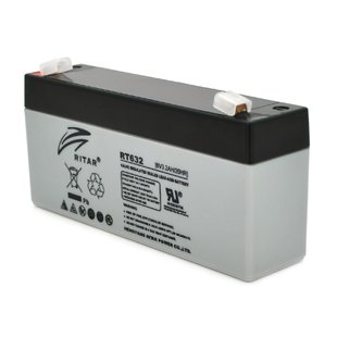 Акумуляторна батарея AGM RITAR RT632, Gray/Black Case, 6V 3.2Ah ( 134х35х60 (66) ) Q10 585B13A3FCA4 фото