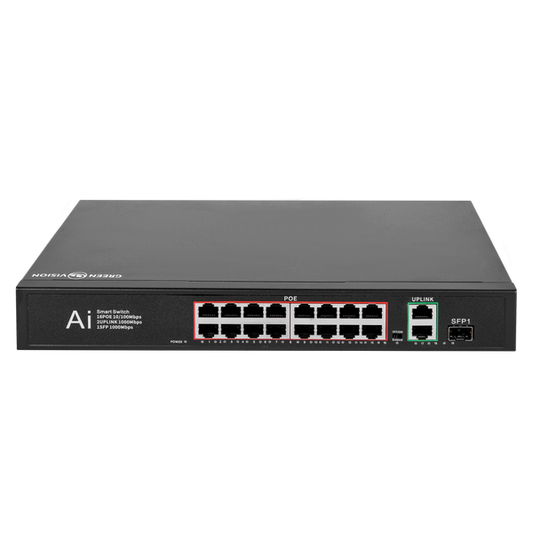 Комутатор мережевий POE GV-010-D-16+2 PG+1 SFP 11693LP фото