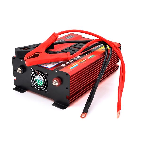 Инвертор напряжения Voltronic, 5000W(2500W), 12/220V, с аппроксимированной синусоидой, 3 универсальная розетка, 4 USB, крокодилы, BOX 35B8E39A998B фото