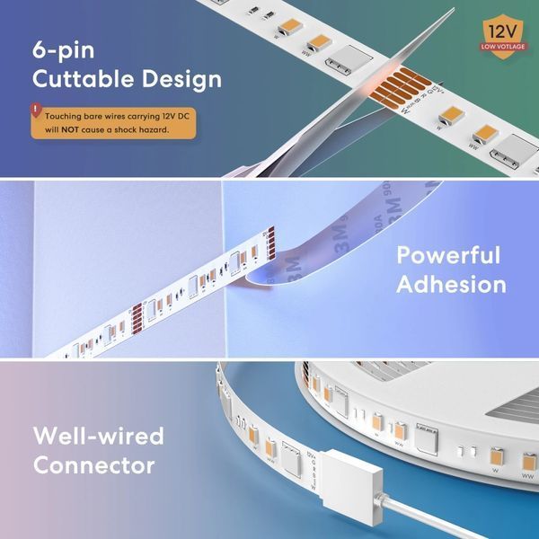 Умная световая LED лента Wi-Fi Meross MSL320PHK(EU)-5m-Light 99-00018795VIAT фото